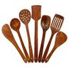 Wooden Serving And Cooking Spoons Wood Brown Spoons Kitchen Utensil Set Of 7