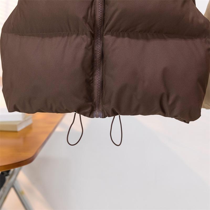 Хлопковый жилет женский короткий воротник-стойка толстый безрукавный жилет с подкладкой жилет жилет жилет куртка Tide