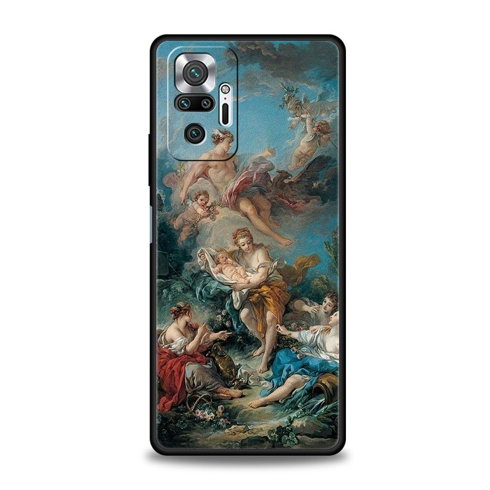Классический эстетичный арт чехол для телефона для Xiaomi Redmi Note 14 13 5G 10 11 12 Pro Plus 4G 14C 13C 12C 10C Черная крышка