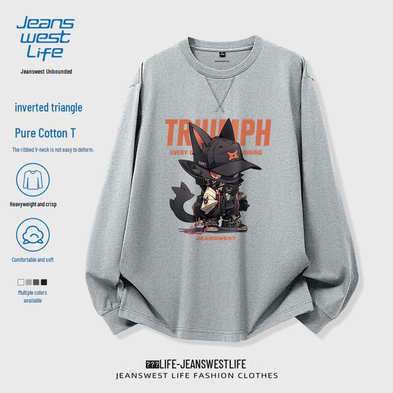 JEANSWEST LIFE Мужская хлопковая футболка с длинным рукавом Осень 2025