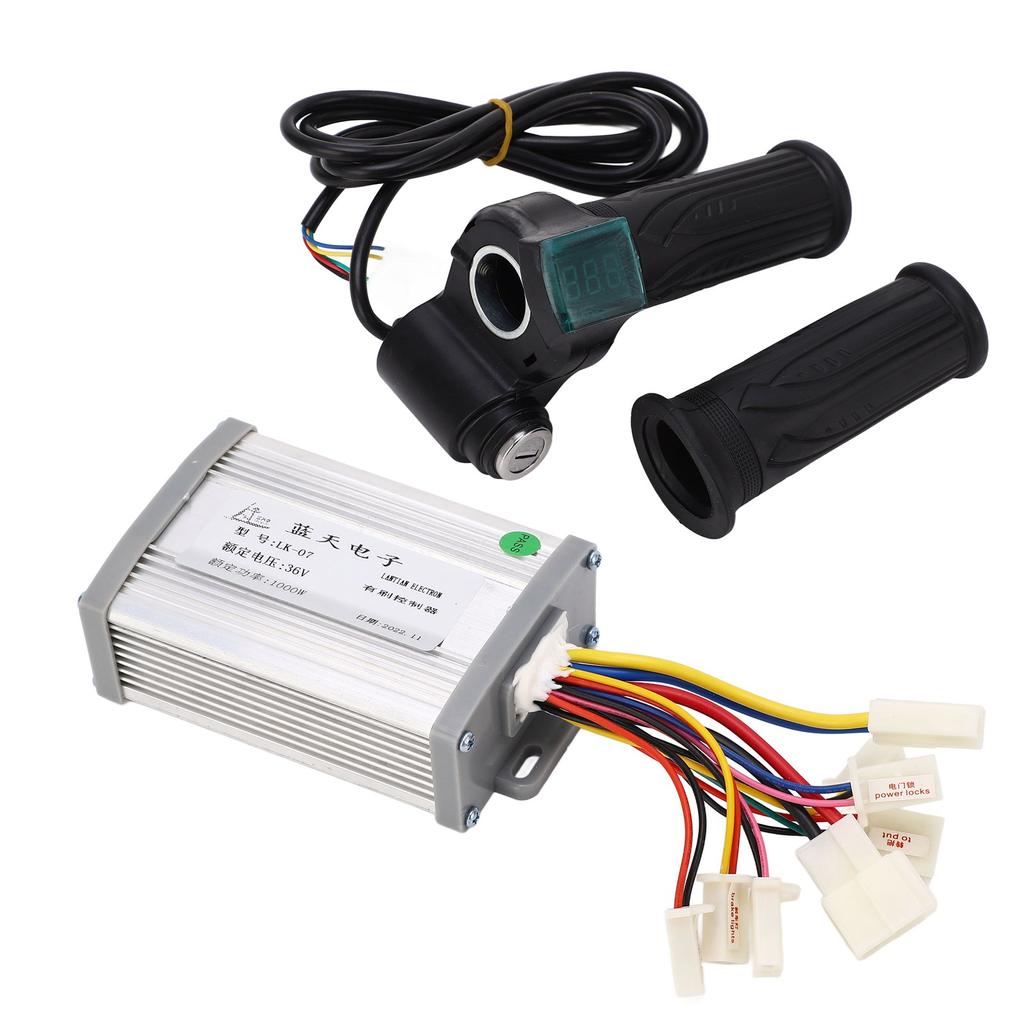 Electric Bike Brushed Motor Controller 36V 1000W Speed Control Set with Throttle