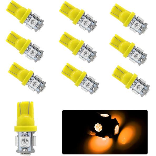 10PCS 194 Car LED Light Bulb, Super Bright T10 5050 5SMD LED Car Interior Light Bulb, 12V 168 T10 2825 Wedge Bulb Replacement for Dashboard Dome Map