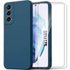Protective Case - BOOLING - for Samsung Galaxy S21+ - Flexible - 2 Tempered Glass - Navy Blue