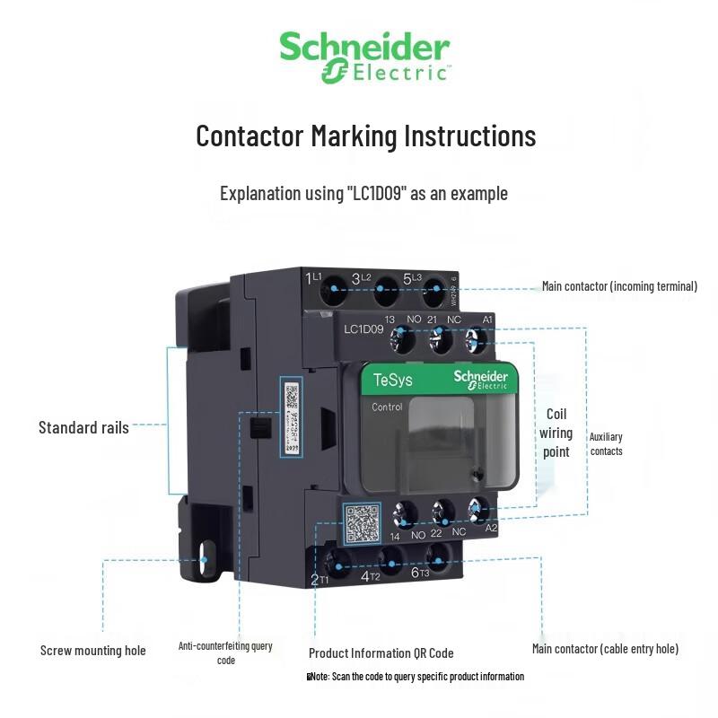 Schneider LC1D12 AC Contactor CN plug (adapter included)