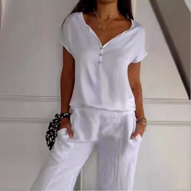 Summer Loose Casual Fashion Simple Commuting Short Sleeved Top