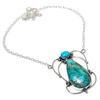 Natural Chrysocolla, Turquoise Gemstone 925 Sterling Silver Necklace 18" S3h22
