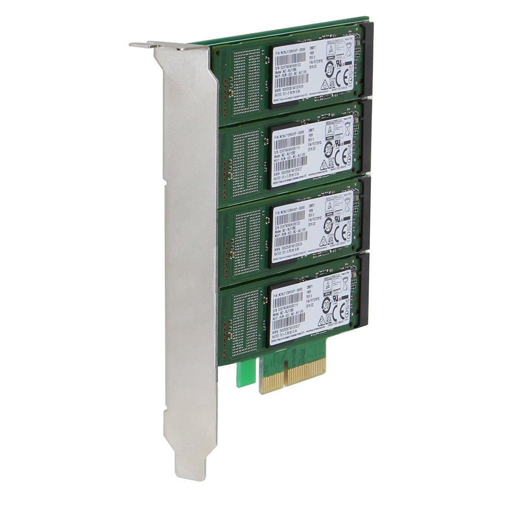 SEDNA – Quad M. 2-портовый RAID-адаптер PCIe SSD SATA 6G с функцией ускорения жесткого диска HyperDuo (SSD-накопитель не входит в комплект)