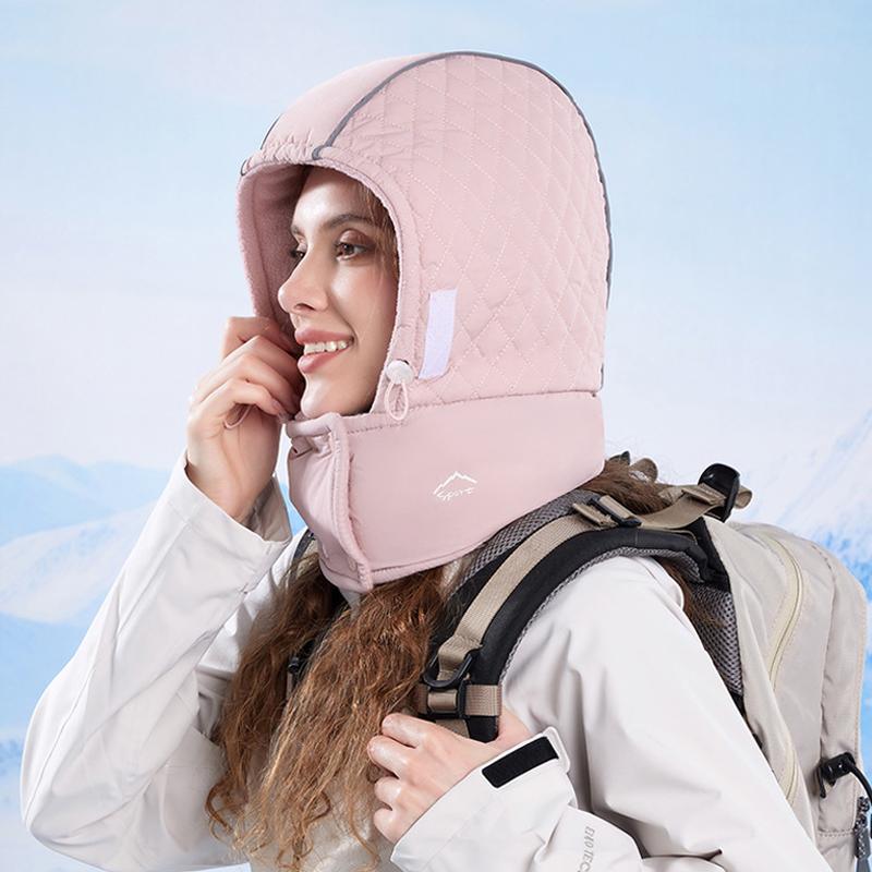 Winter Mask Scarf Integrated Cap for Men Women Outdoor Cycling Velvet Warm Ear Protection Cold-Proof Cap