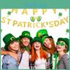 Golden Lucky Clover Party Banners St Patrick's Day Irish Decorations With Gleaming Letters