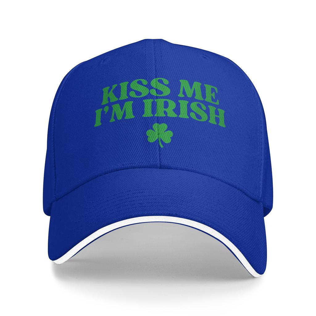 Kiss Me I'm Irish Funny St Patricks Day Baseball Cap Unisex Men Print Hip Hop Hats Summer Fashion Outdoor Sport Baseball Caps
