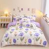 Cotton 4-piece Set Thickened Brushed Fresh Cotton Bed Sheet Quilt Cover Hats Models Dormitory 3-piece Set