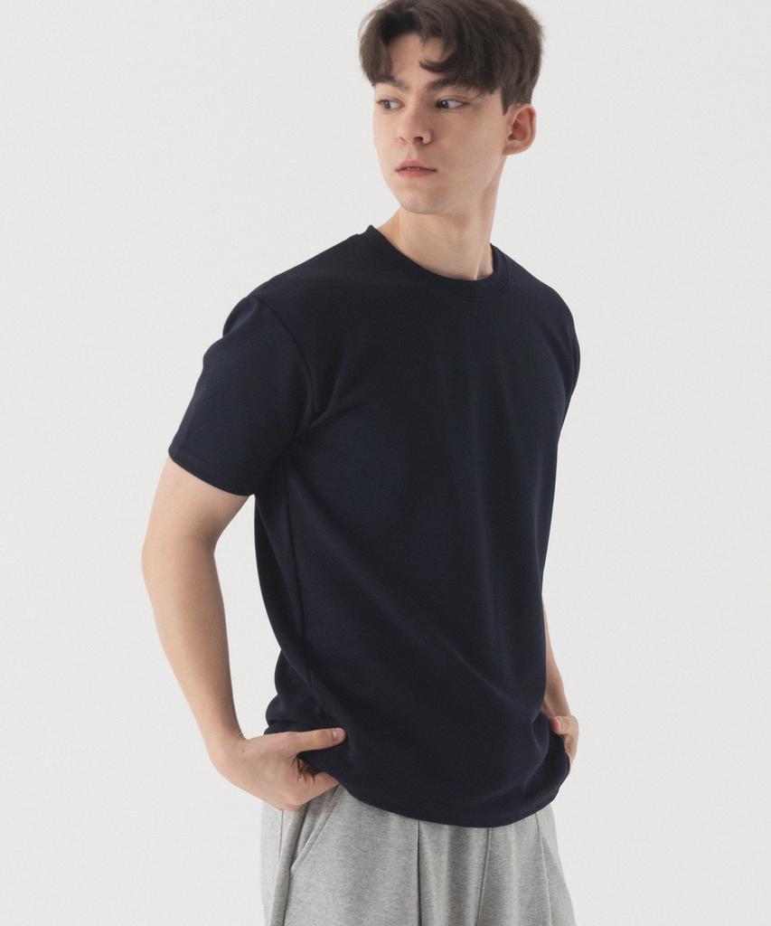 PIANER Solid Muscle Fit Short Sleeve T-Shirt (Navy)
