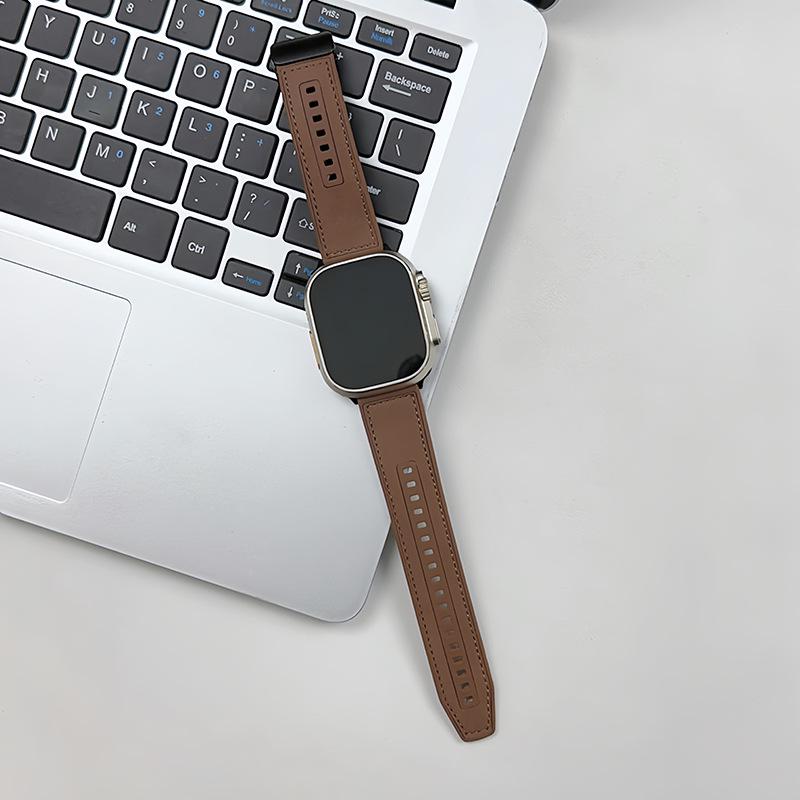 Красочный кожаный ремешок для Apple Smartwatch - Модный и универсальный ремешок из кораллового флиса