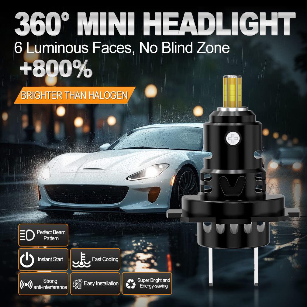 2 шт. 3D светодиодные лампы H7 для фар Canbus без ошибок 6 сторон 1:1 Супер 360 H7 Подключаемый Мини-Размер Фары Беспроводной с Вентилятором CSP Турбо Лампа 6000K 12V