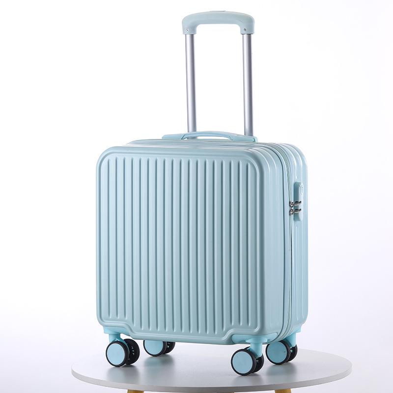 18-inch Lightweight Carry-on Trolley Suitcase with Zipper Lock for Men, Women, and Students