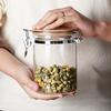 Кухонная банка Стеклянная банка для кофе Стеклянная герметичная бутылка для хранения Стеклянная бутылка для хранения Герметичный контейнер для хранения соли, сахара, перца, специй
