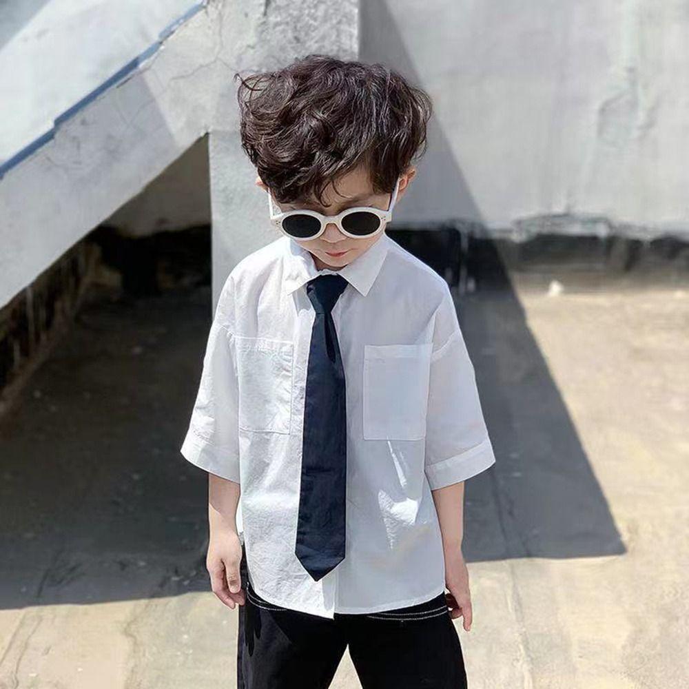 Blaze Accessories for Wedding For Kids Elastic Necktie Children Tie Solid Color School Uniform Tie