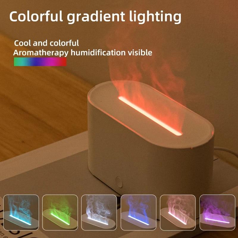 2024 Newest RGB Flame Humidifier 130ml 3D Flame Aroma Diffuser For Bedroom