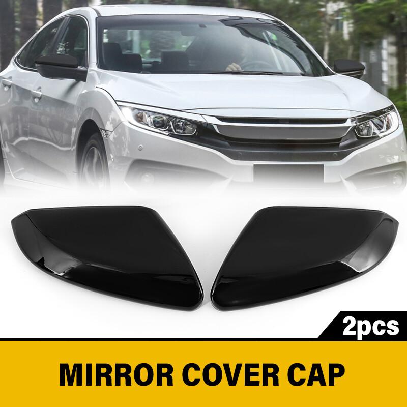 Left+Right For 2016-21 Honda Civic 10th Side View Mirror Cover Caps Gloss Black