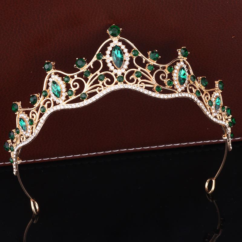 Retro Bride Crown Girl Princess Birthday Crown Alloy Rhinestone Headband Wedding Dress Accessories