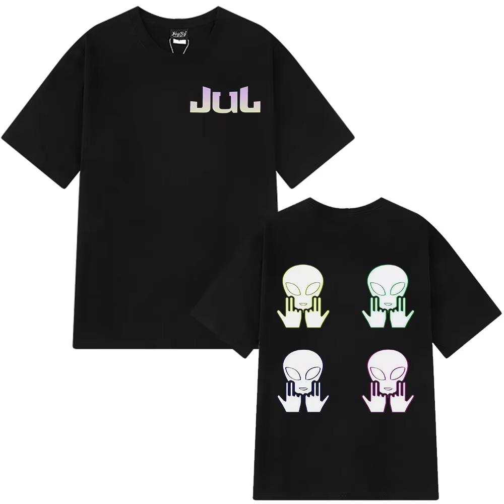 Мужские и женские футболки из чистого хлопка 2025 года от рэпера Jul — удобные, дышащие, обязательные для праздничного сезона Инс