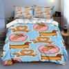 Dachshunds donuts hearts Bedding Duvet cover sets Duvet covers Pillowcases gifts (1 * Duvet Cover 2 * Pillowcases, without duvet insert)