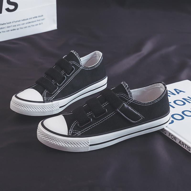 Women's Korean Spring Canvas Velcro Low-Top Shoes - CF005
