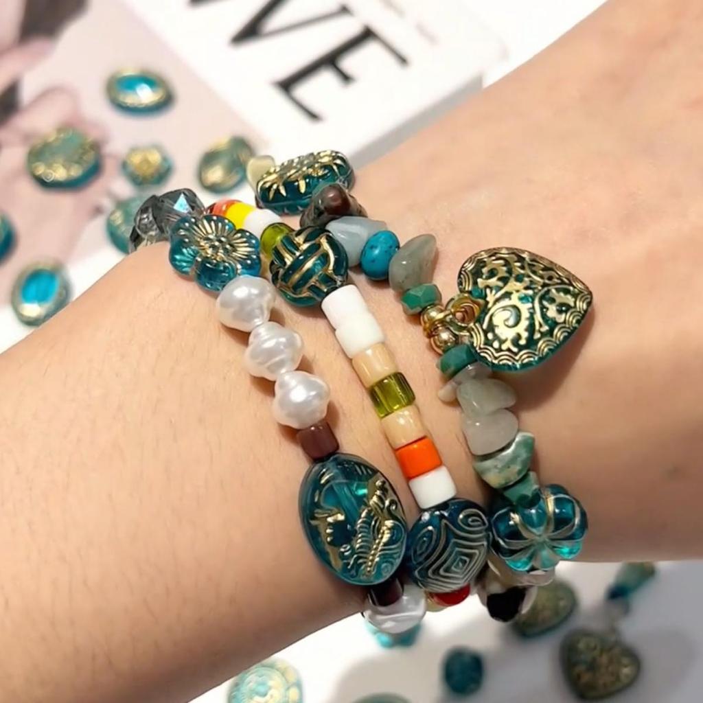 Золотые бусины в стиле барокко в стиле ретро, ​​акриловые бусины разных стилей для изготовления ювелирных изделий, очаровательное украшение «сделай сам»