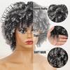 LISI HAIR Афро-женский короткий кудрявый серый парик с челкой из синтетического волокна, черный, серый, коричневый цвет, короткий вьющийся парик