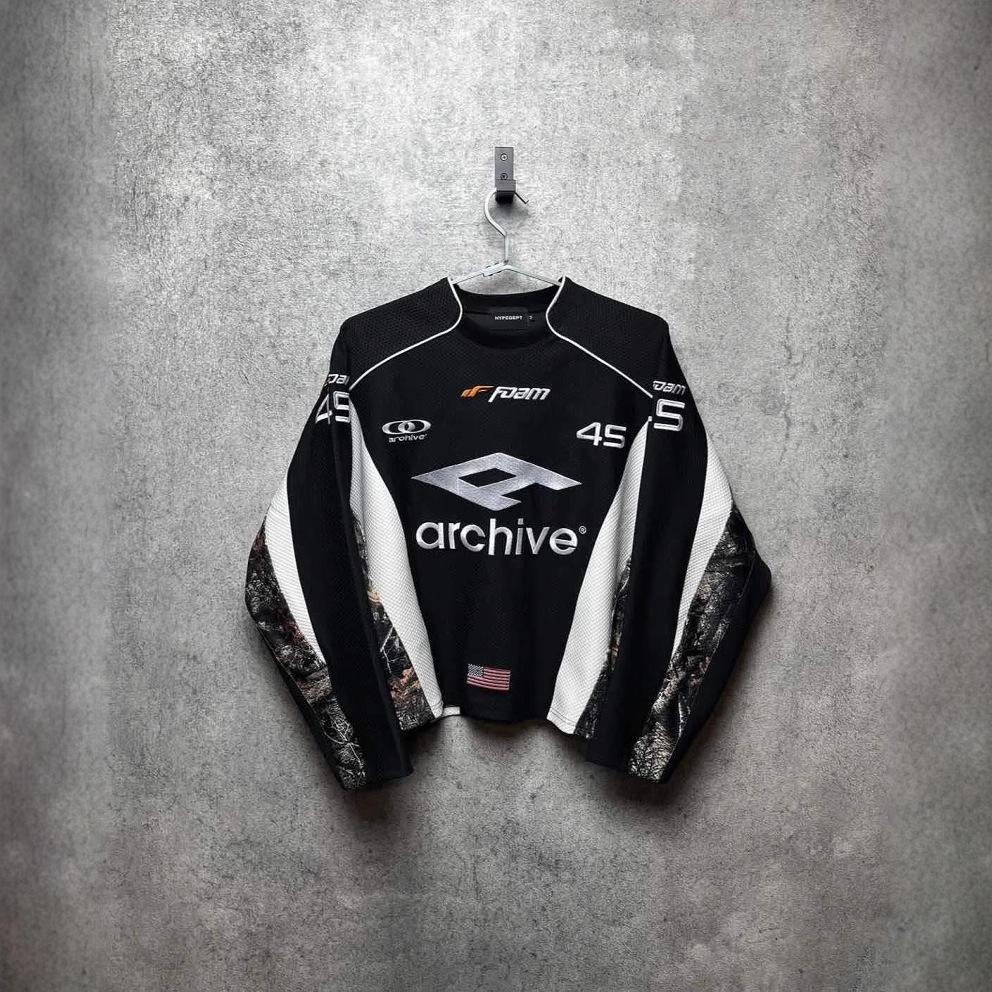 Мужская ретро-толстовка в стиле хип-хоп для уличной моды - Повседневная свободная мотоциклетная кофта