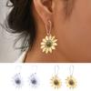 1 пара серег-капель в богемном стиле в стиле ретро, ​​праздничные серьги-крючки с 3D подсолнухом и пирсингом