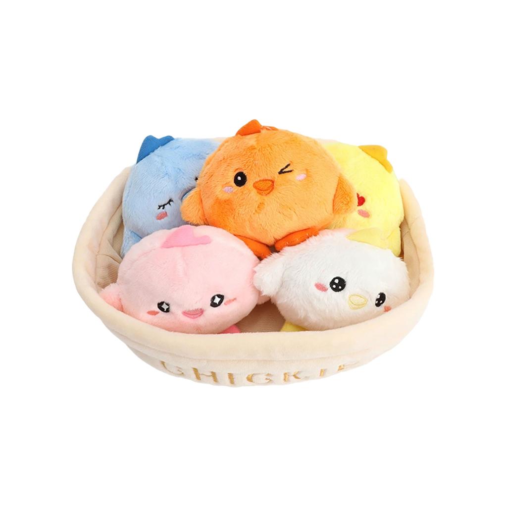 A Basket Of Plush Toys Carrot, Strawberry, Chicken, Dumpling – Kids' Gift