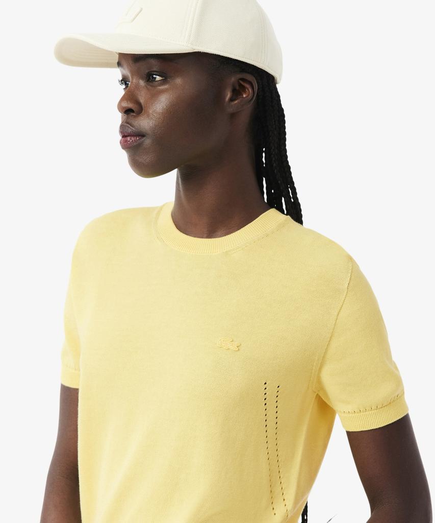 LACOSTE Женский легкий хлопковый свитер с коротким рукавом Af5025-56G 107