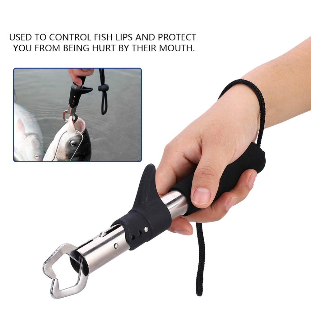 2PCS EVA  Handle Fish Lip Grabber Stainless Steel Fishing Grabber  Saltwater Fishing
