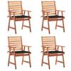 Day and Night - Day and Night Garden Dining Chairs and Cushions 4 Units Solid Acacia Wood