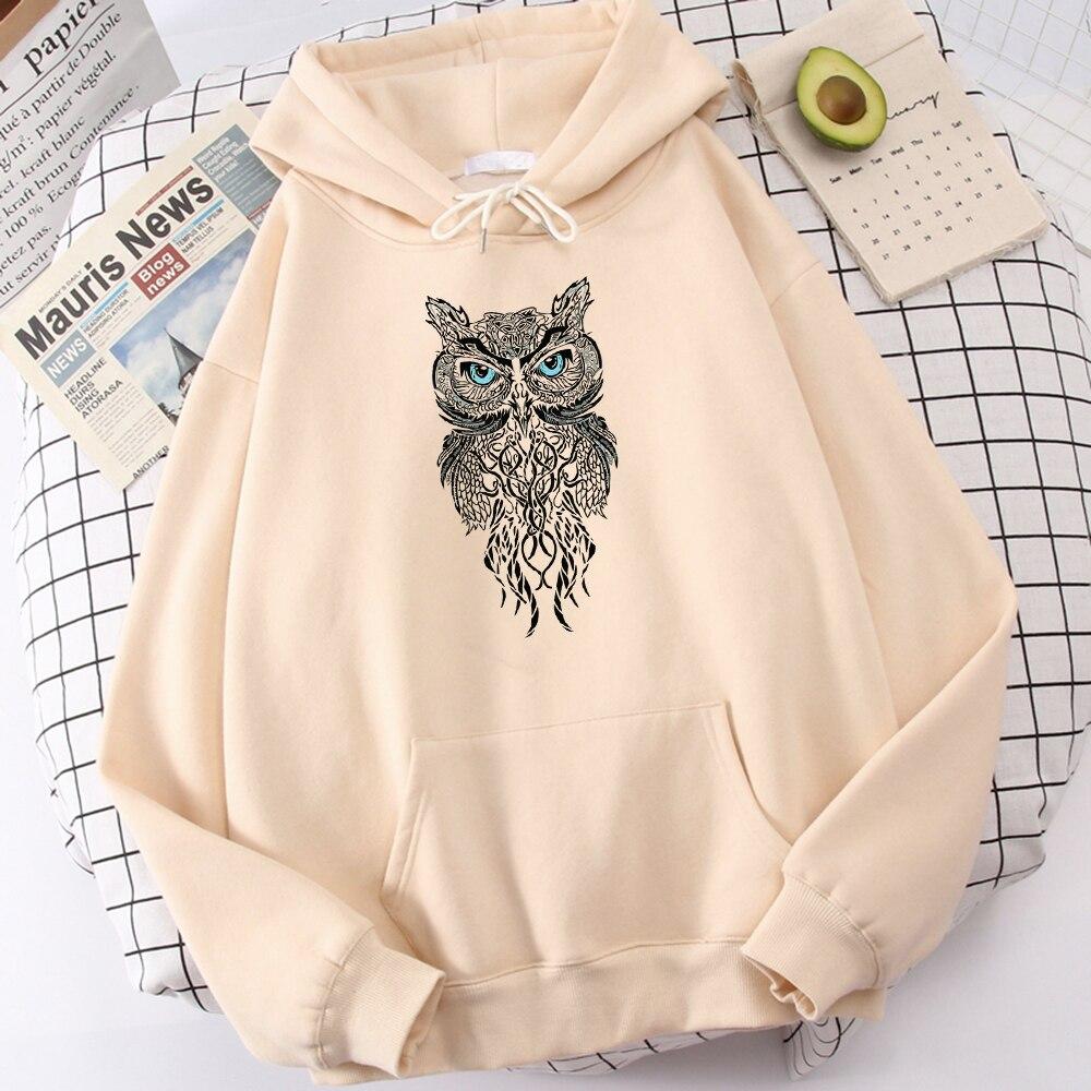 Толстая зимняя мужская толстовка с принтом совы, спортивная одежда, флисовая осенняя мужская удобная толстовка с капюшоном большого размера
