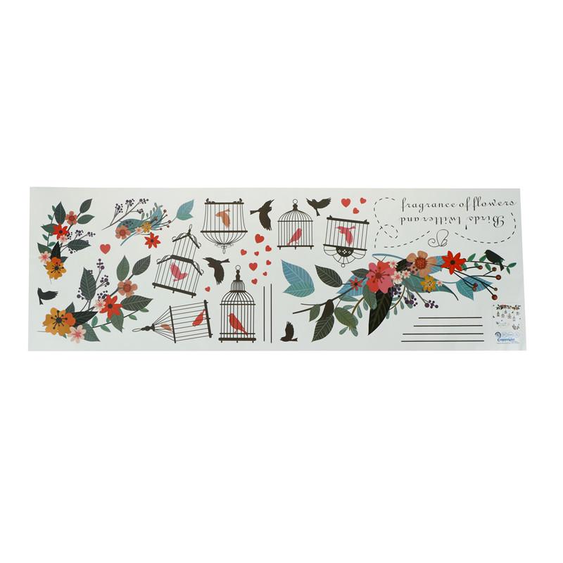 Цветы Птицы Клетка Наклейка На Стену Наклейки На Стену Искусство Для Дома Гостиная Спальня