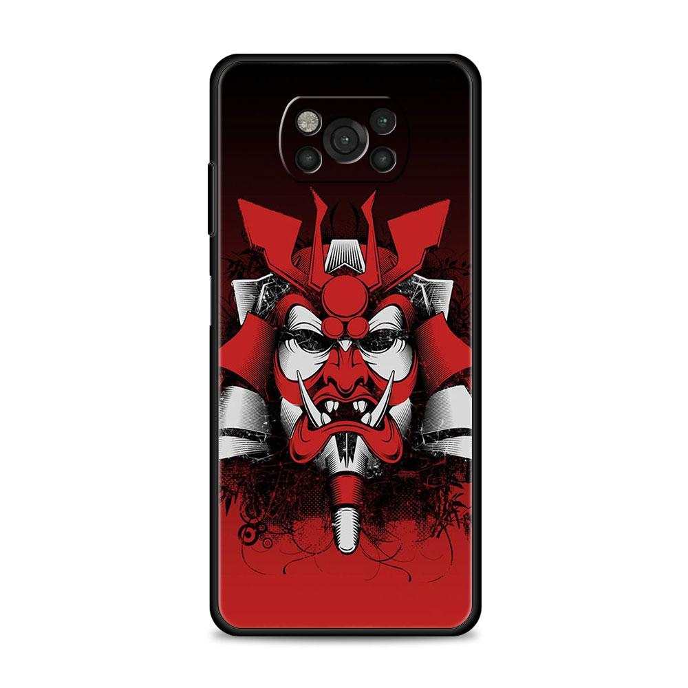 Чехол для Xiaomi Poco X3 X4 NFC M3 M4 Pro 5G Mi 11 lite 11T 9T 12 10T 11E Note10, чехол для телефона, японская маска самурая Oni