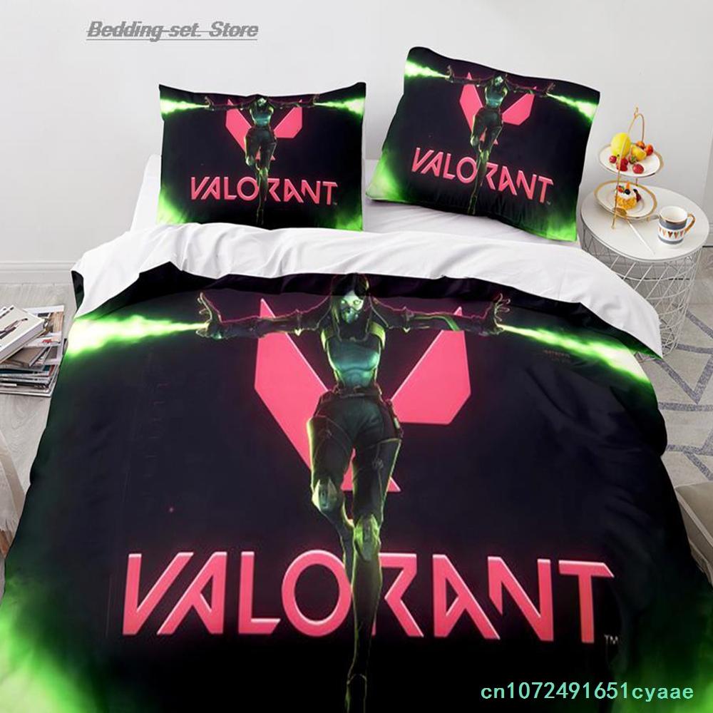 Игровой комплект постельного белья Valorant Односпальный Полуторный Полный Евро-размер Кинг-сайз Комплект для спальни Взрослого Ребенка Пододеяльник Комплекты 3D Печать Аниме 030