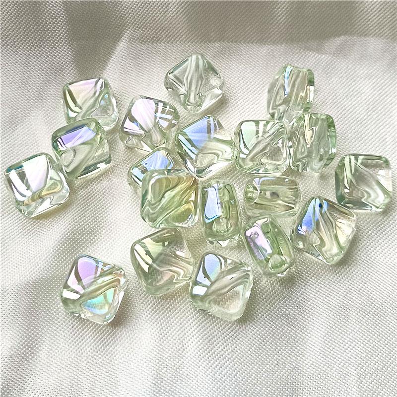 Изготовление ожерелья Мода Диагональное отверстие УФ ослепительный цвет Ручная работа Прозрачный 10 шт Материал Квадратные ювелирные изделия Аксессуары Бусины Акрил DIY Браслет