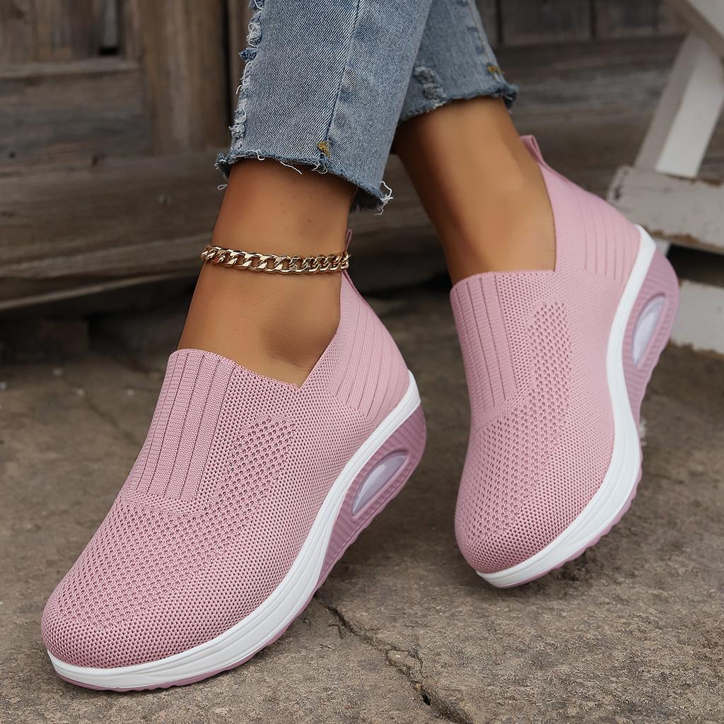 Women Mesh Breathable Loafers Sneakers Solid Color Front Summer Walking Casual Shoes Size 36-43