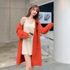 Lazy Style Sweater Loose Cardigan and Versatile Mid Length Solid Outerwear Top 2023 Long Sleevecardigan Sweater Female Tops