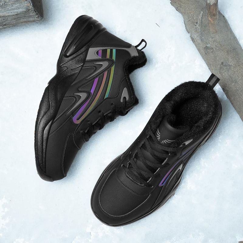 Осенне-зимняя мужская спортивная обувь большого размера плюс бархатные теплые зимние ультралегкие мужские ботинки