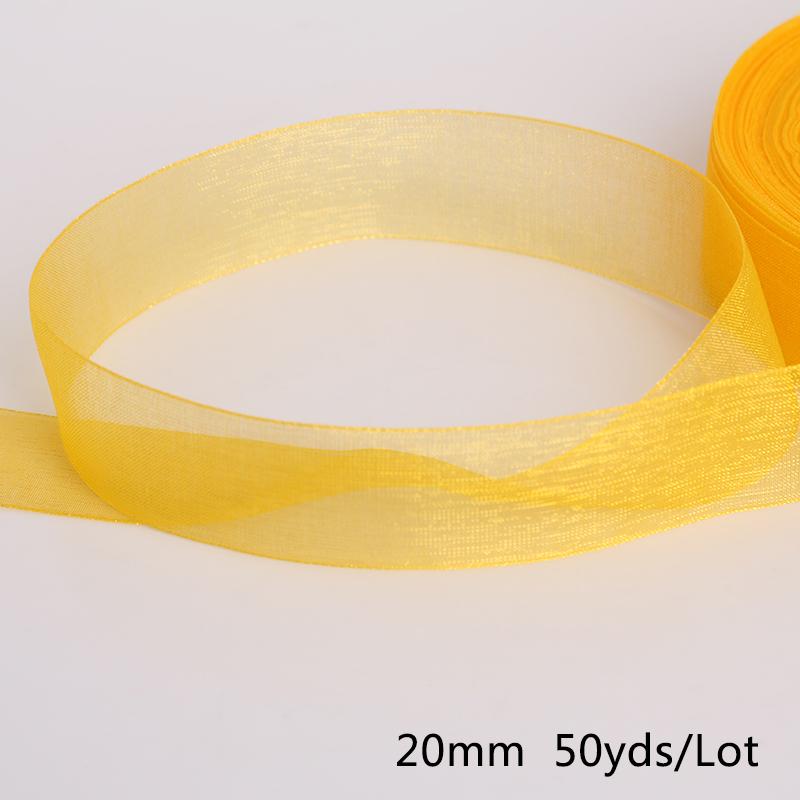 Satin Edge Sheer Organza Ribbon Bow Craft 20mm Chiffon Roll Sewing Fabric Accessorie Gift Wrap