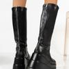 Black Skinny Small Thick-soled Boots Women's Boots Autumn and Winter New Fashion Retro Tall Knight Boots