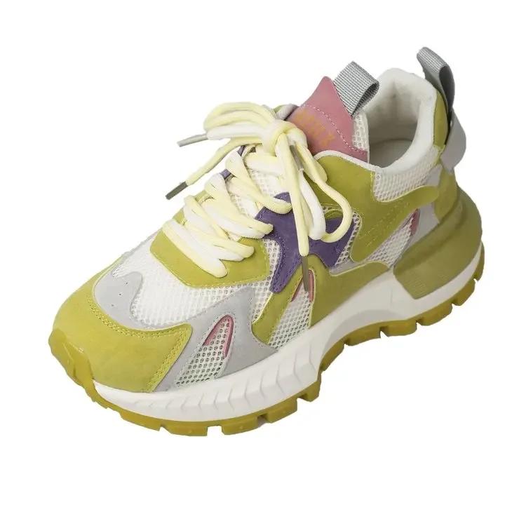 Модные женские кроссовки женские кроссовки на вулканизированной платформе повседневные женские туфли на плоской подошве сетчатые дышащие кроссовки для бега и ходьбы массивные летние спортивные