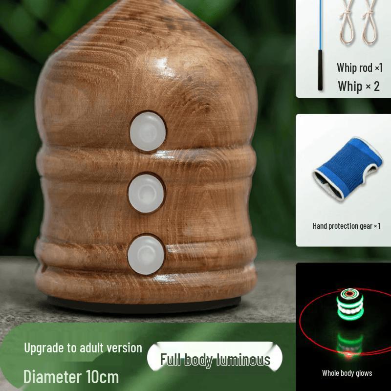 Wood Spinning Top Whip Rope