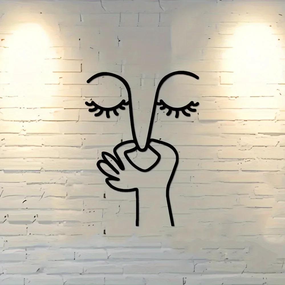 Creative Expression" 1Pc Humorous Metal Wall Art - Perfect for Bathroom, Bedroom & Living Room Decor. Unique Crafted Hanging.