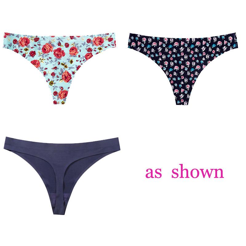 CINOON 3 шт./лот, женское сексуальное нижнее белье с цветами, соблазнительные трусики с низкой талией, стринги, дышащее нижнее белье без следов, стринги, нижнее белье