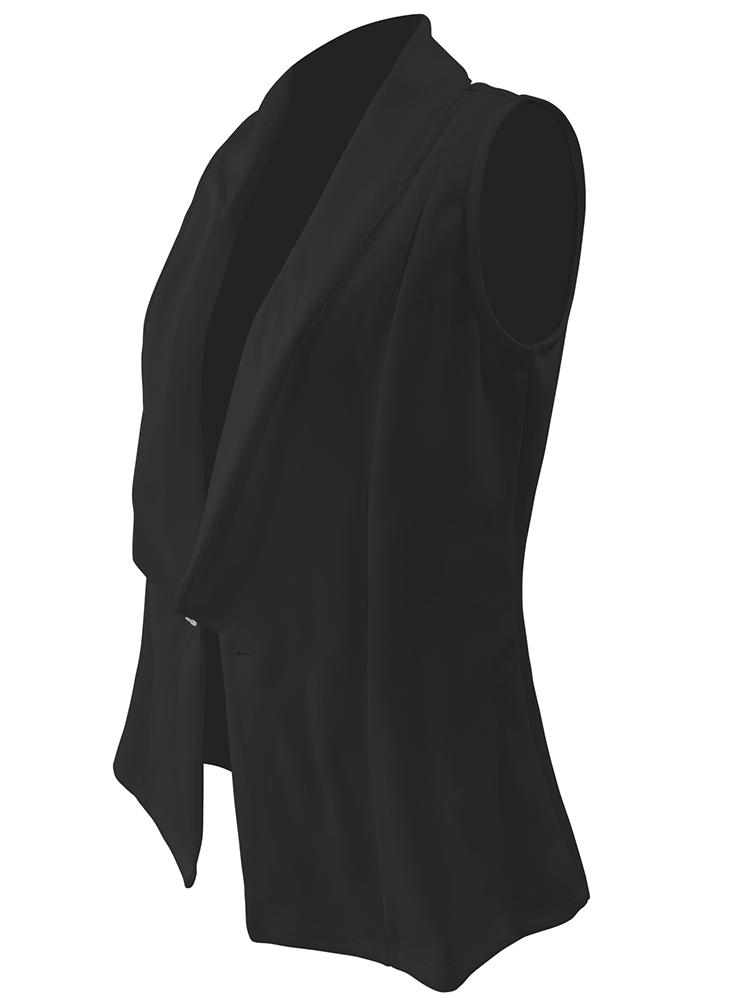 Autumn Women One Button Casual Solid Color Sleeveless Vest Fashion Office Lady Business Work Wear OL Sleeveless Cardigan